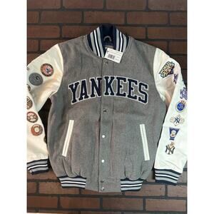 NEW YORK YANKEES G-III 27X World Series‎ Jacket~Faux Leather Sleeved~S-2XL